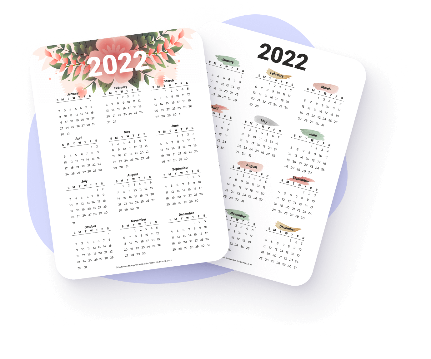 Free Printable Calendars in PDF Monthly and Yearly