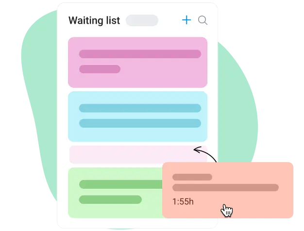 Backlog of tasks in the daily schedule planner