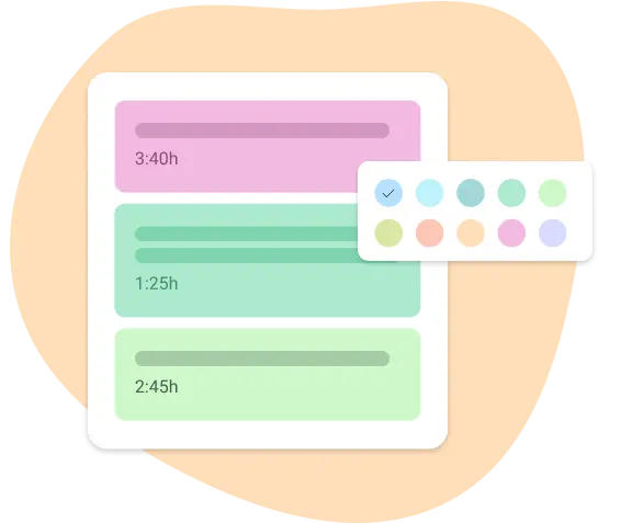 Change colors of tasks or events