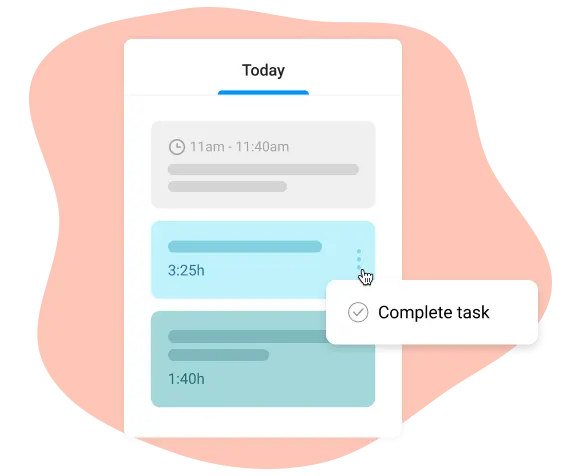 Track completed tasks in the daily schedule maker