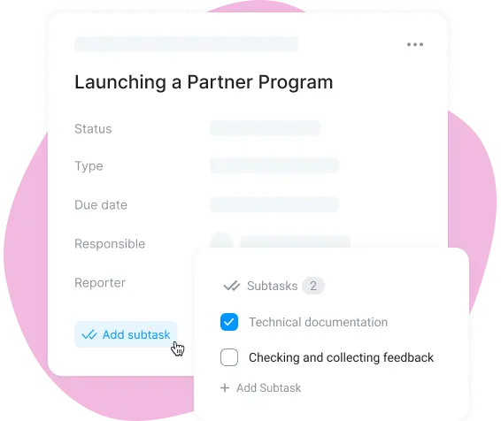 add subtasks in daily task planner