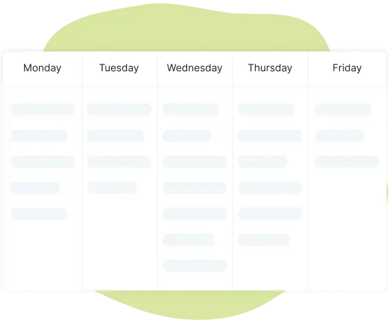 week planning in day organizer