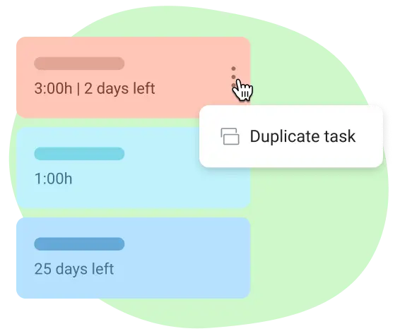Duplicate tasks in the electronic planner