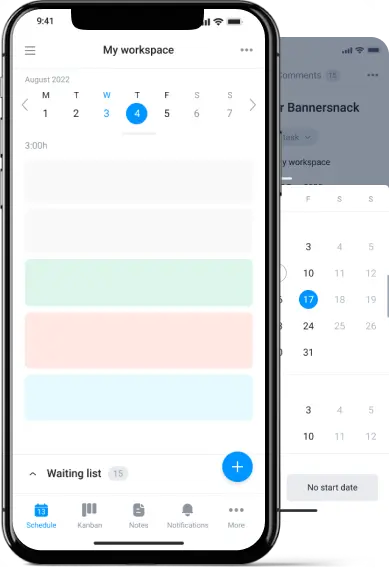 Electronic planner mobile app