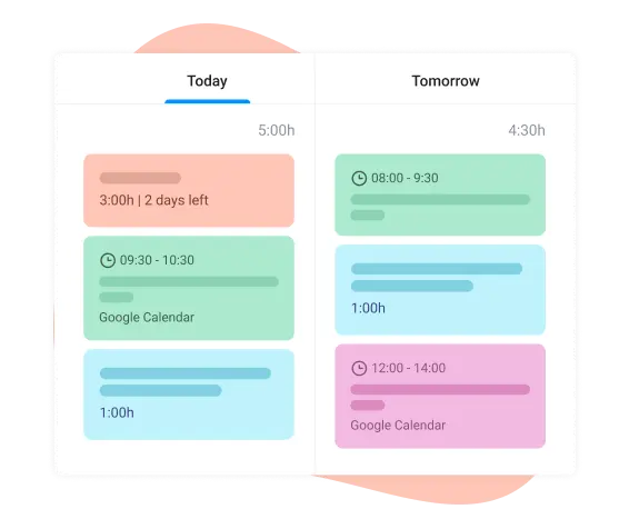 Tasks and events together in the electronic planner