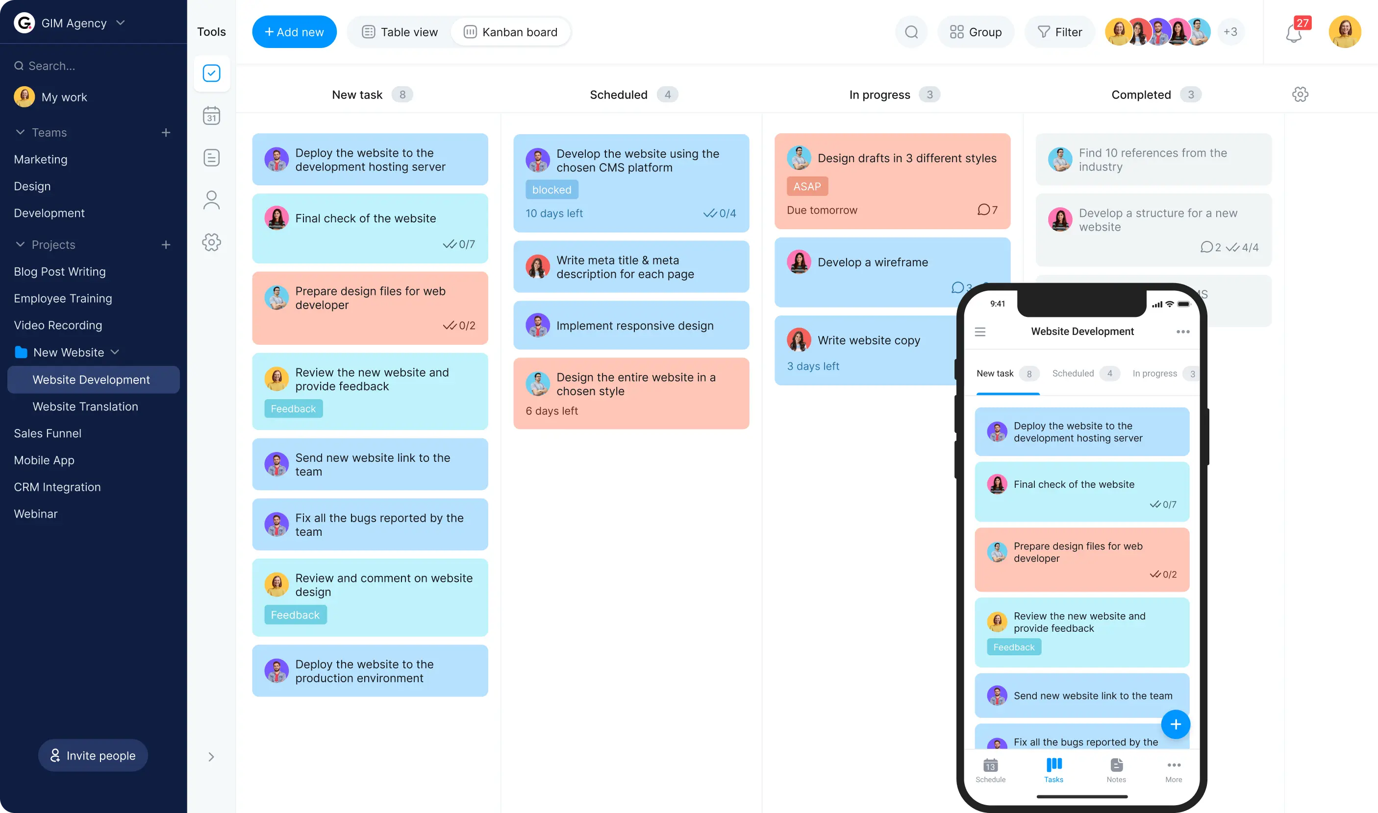 employee performance tracker kanban