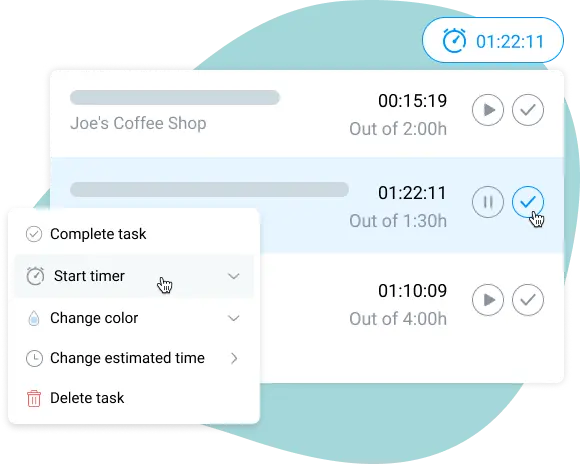 time tracking in employee productivity tracker