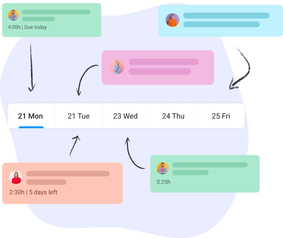 Schedule your team's tasks  and events on specific days