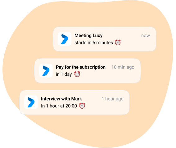 set notifications for tasks and events