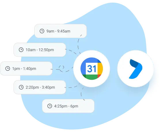 google calendar integration in online organizer