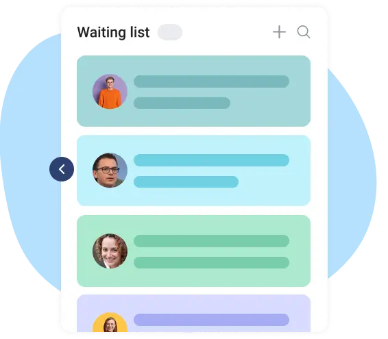 waiting list in online organizer