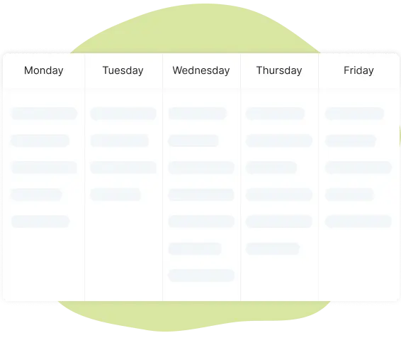 week planning in online organizer