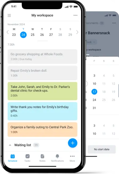 mobile app for online project planner