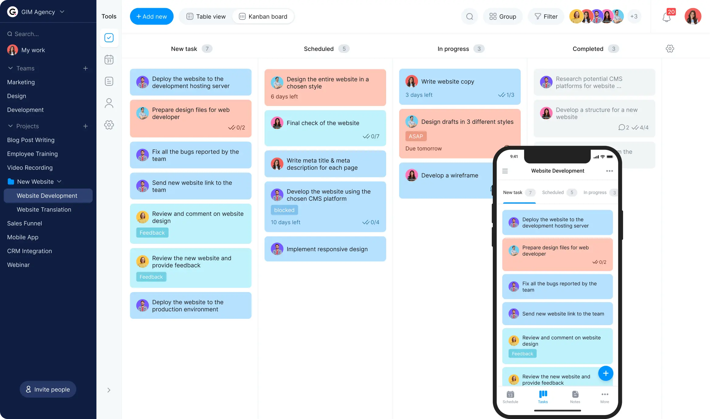 online project planner kanban