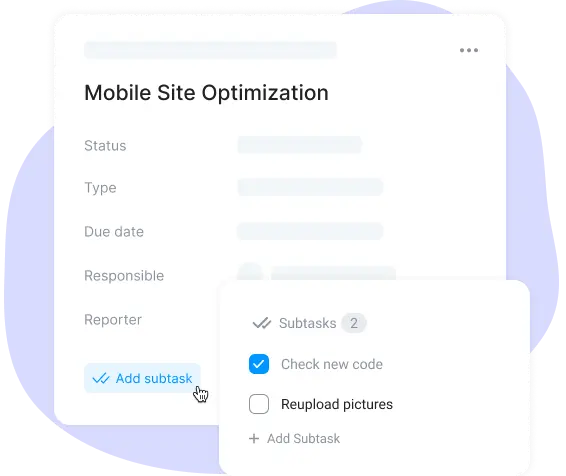 add subtasks in online task manager