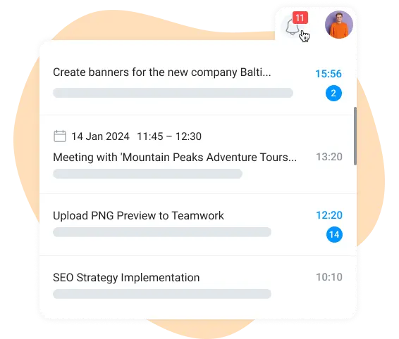 notifications in project management board