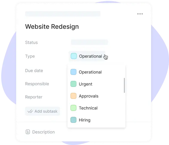 task types in project management planner