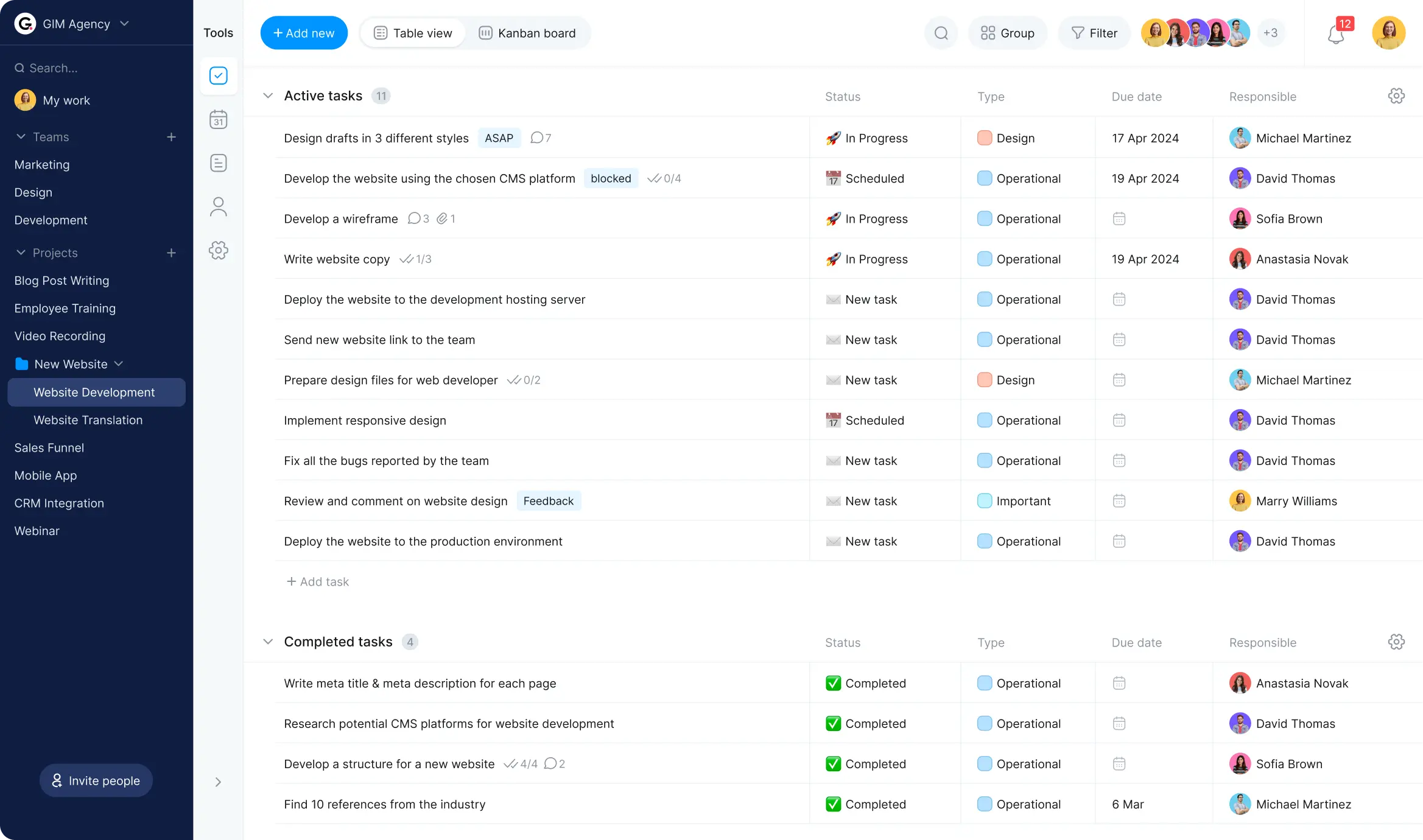 Project management tool