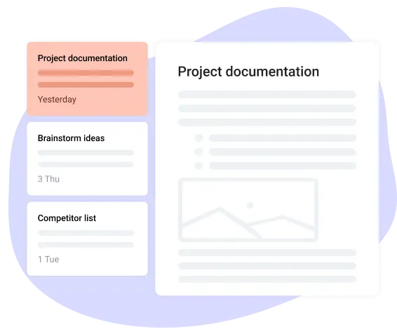 write notes in project planning app