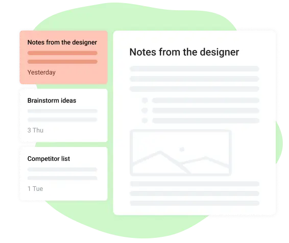 writen notes in project planning board