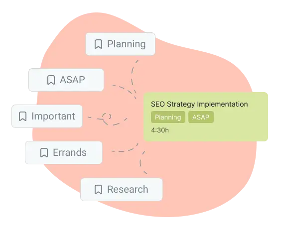 add tags in project planning calendar