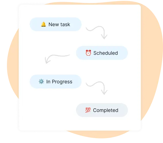 task statuses in project planning calendar