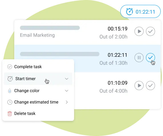 time tracking in project planning calendar