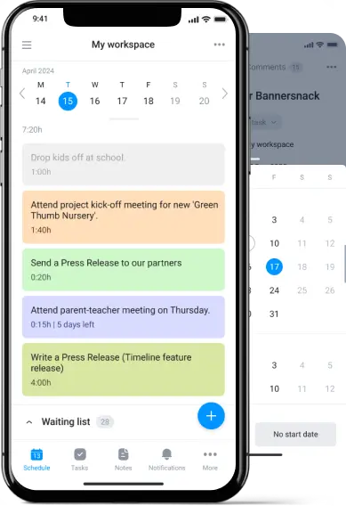 mobile app for project task planner