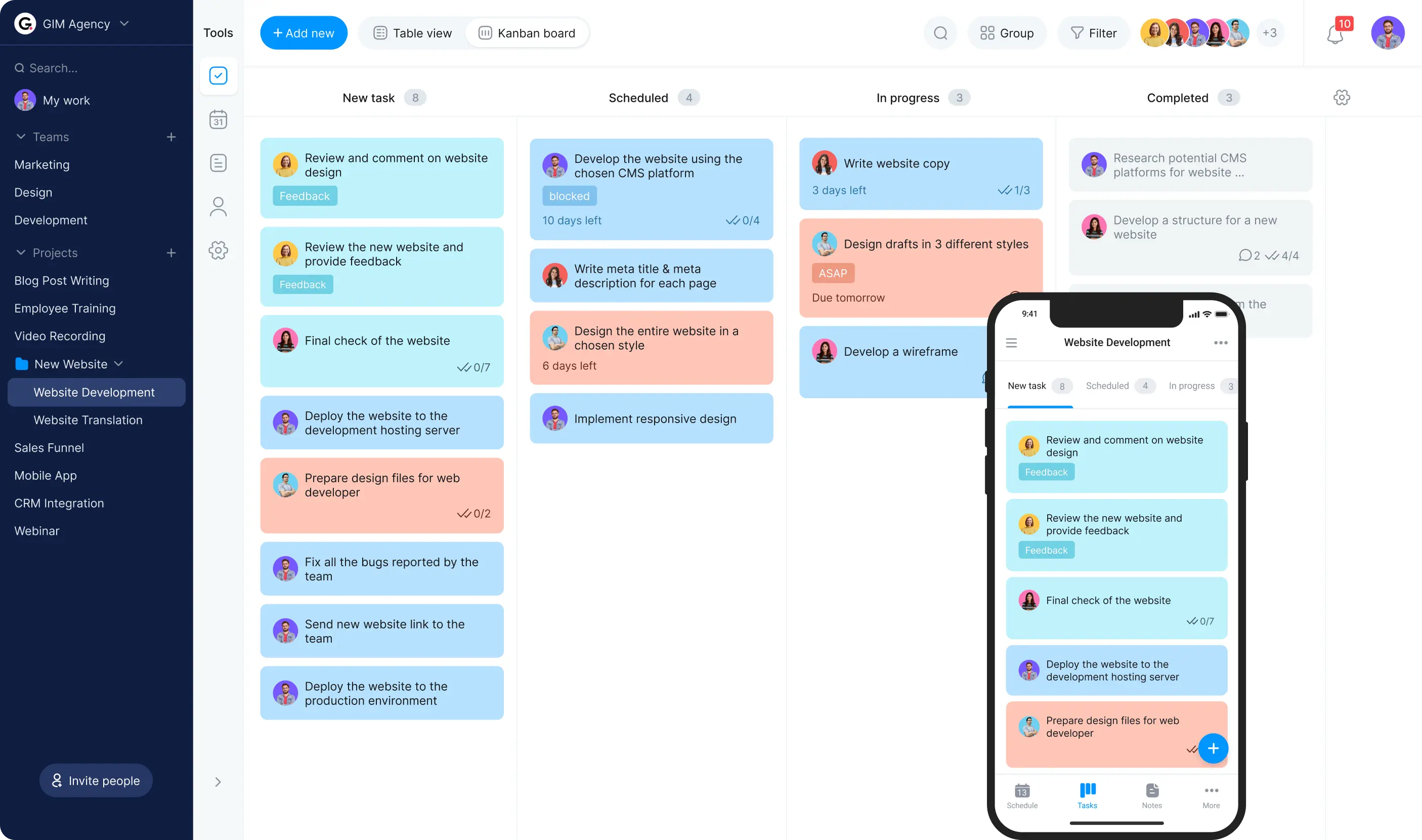 project task planner kanban