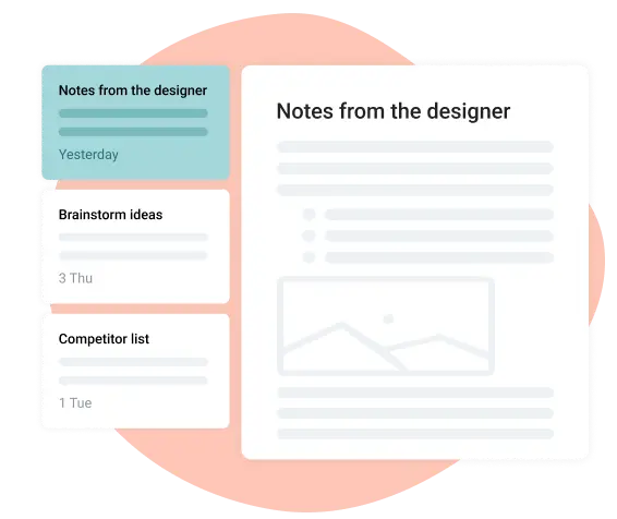 write notes in project task planner