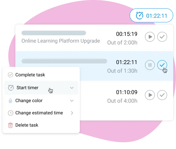 time tracking in project task tracker