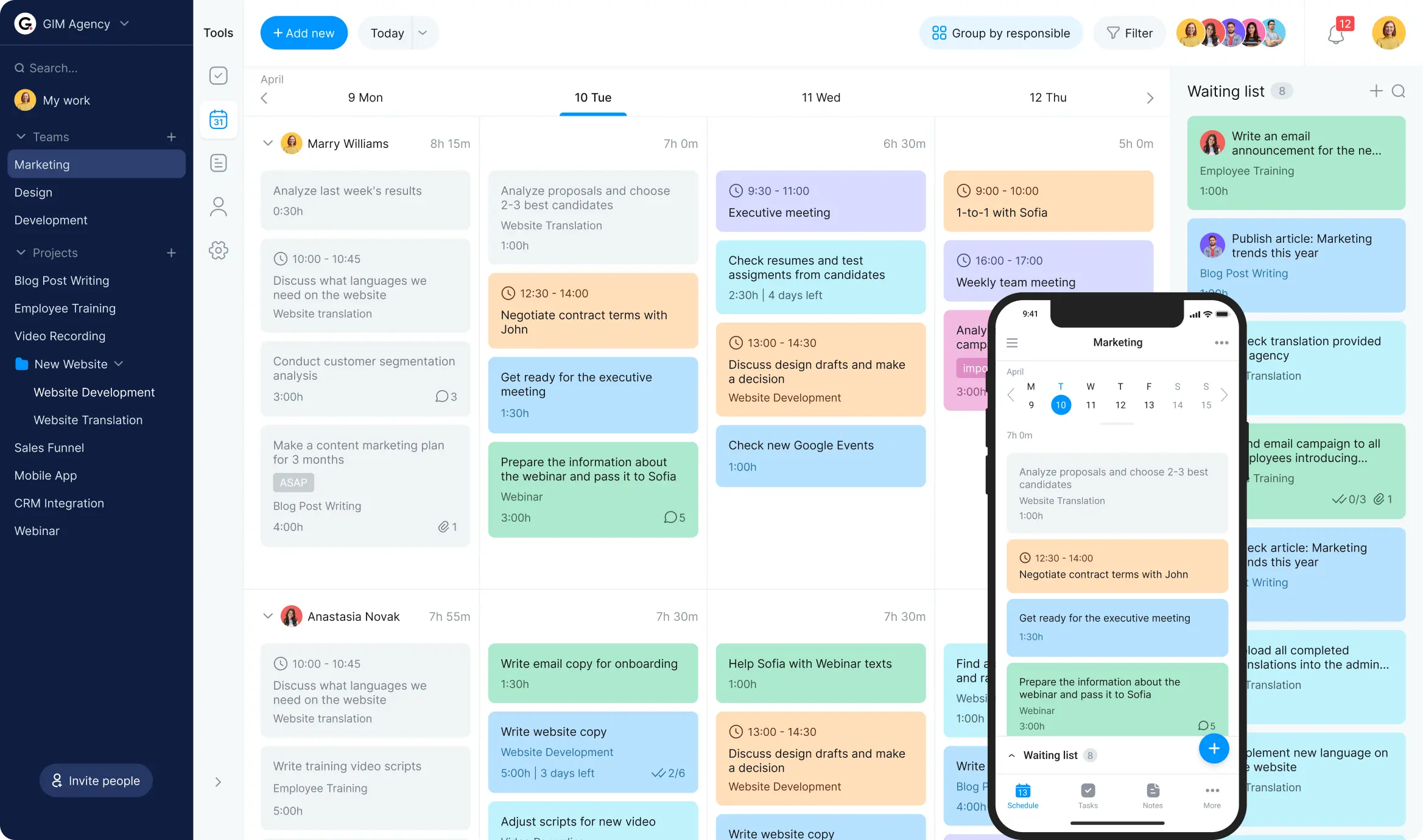 Online Schedule Maker Make Your Team s Schedule In Bordio