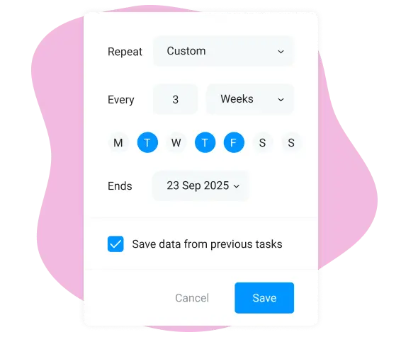 Repeating tasks in your schedule planner