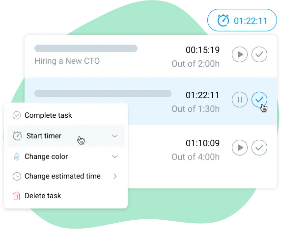 time tracking in task board