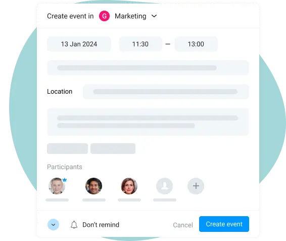 create event in task management board