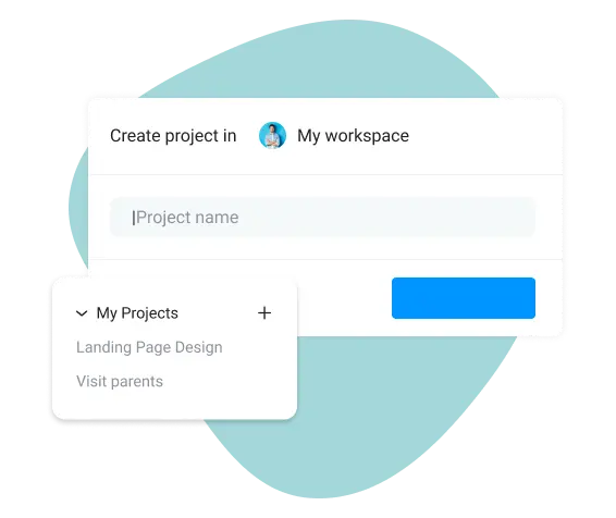 Create projects in the task organizer