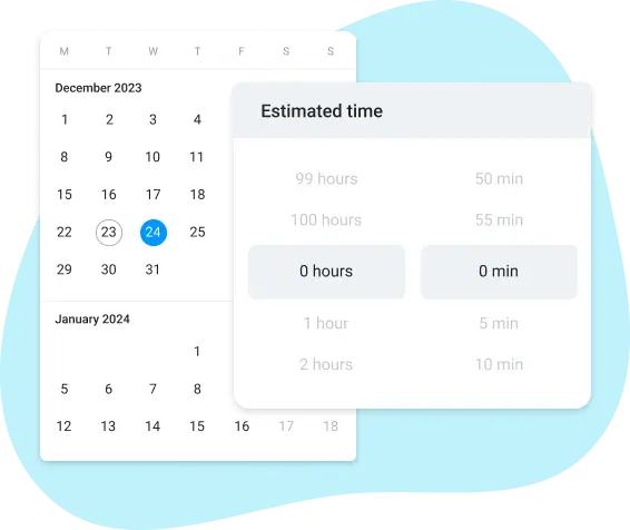 Time estimations in Bordio task planner