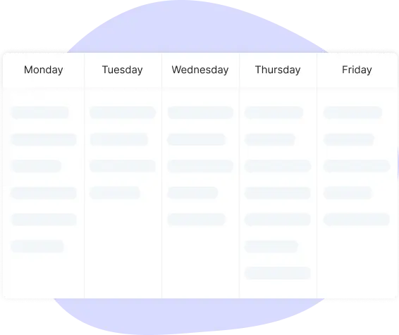 week planning in team productivity tracker