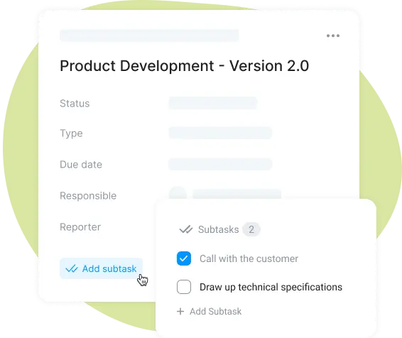 add subtasks in team task board