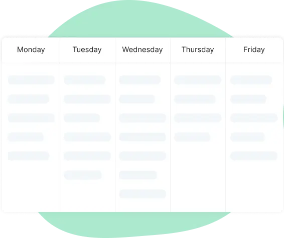 week planning in team task board