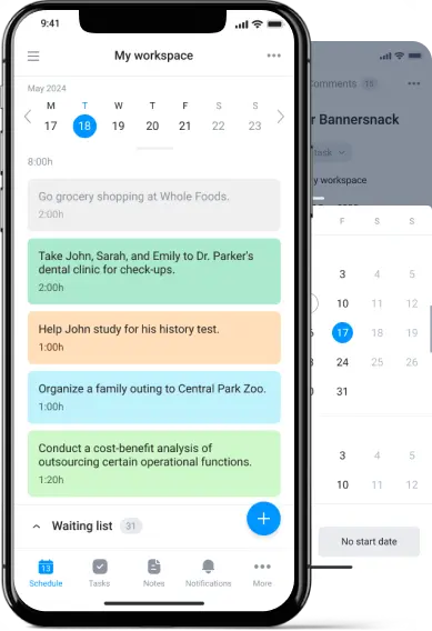 mobile app for team task planner