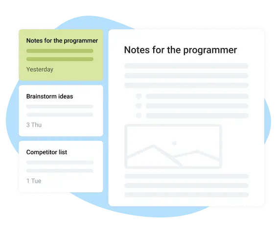 write notes in team task planner