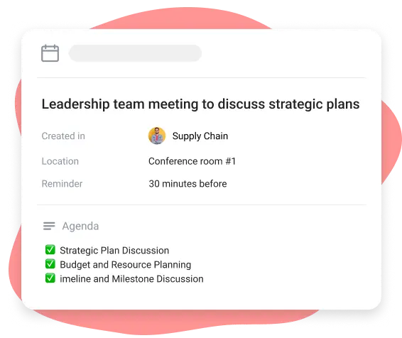 Create meetings in the weekly schedule planner