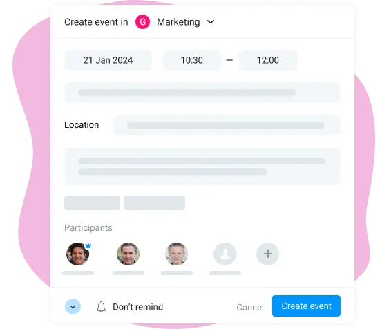 create events in work board