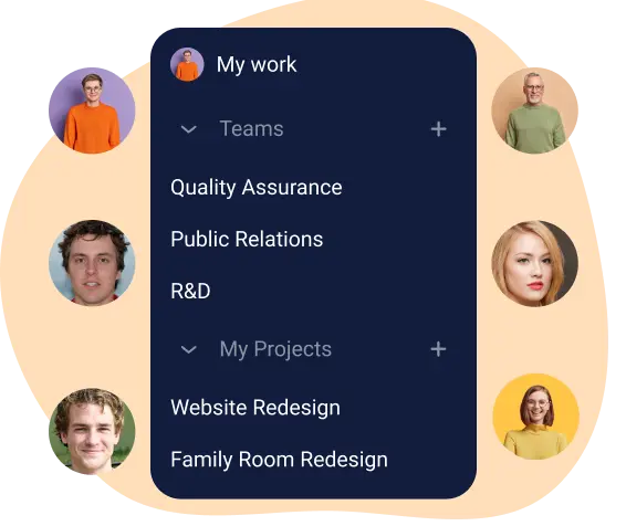 add teams in work organizer