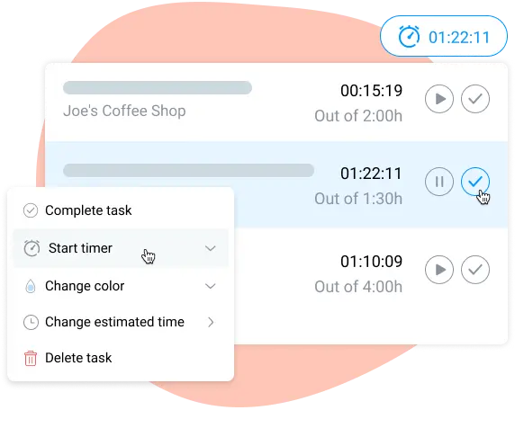 time tracking in work organizer