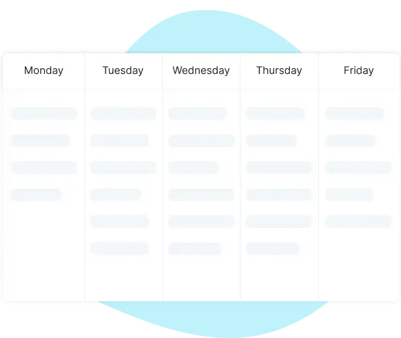 week planning in work organizer