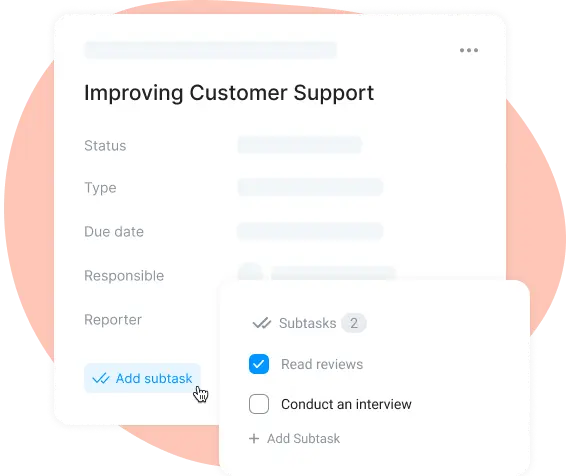 add subtasks in work productivity tracker