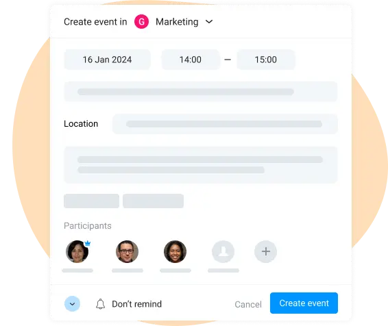 create events in work productivity tracker