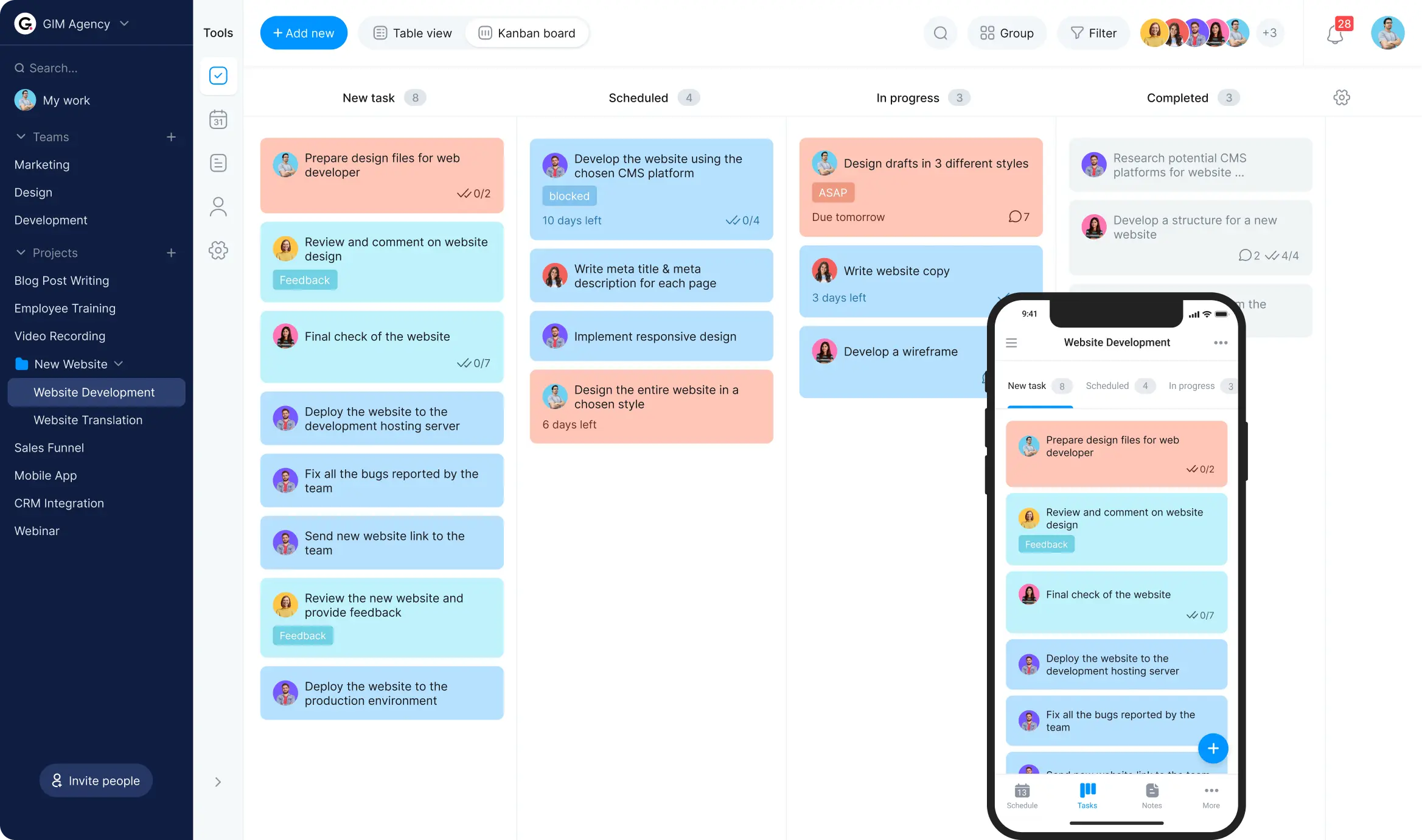 work task list kanban